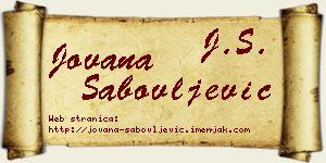 Jovana Sabovljević vizit kartica